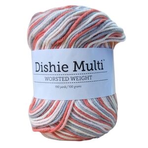 New Dishie Multi Worsted Weight Yarn Knit Picks 190 Yard Flower Girl Green White